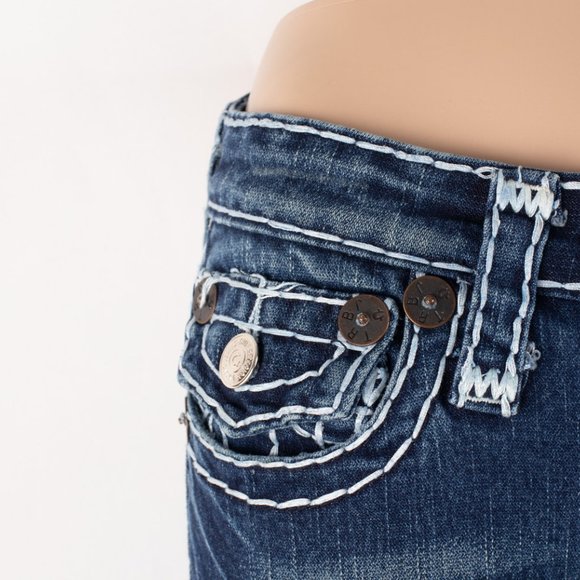 True Religion Joey Super T Straight 28 (27 X 32) Women's Denim Jeans Medium Wash - Picture 5 of 14